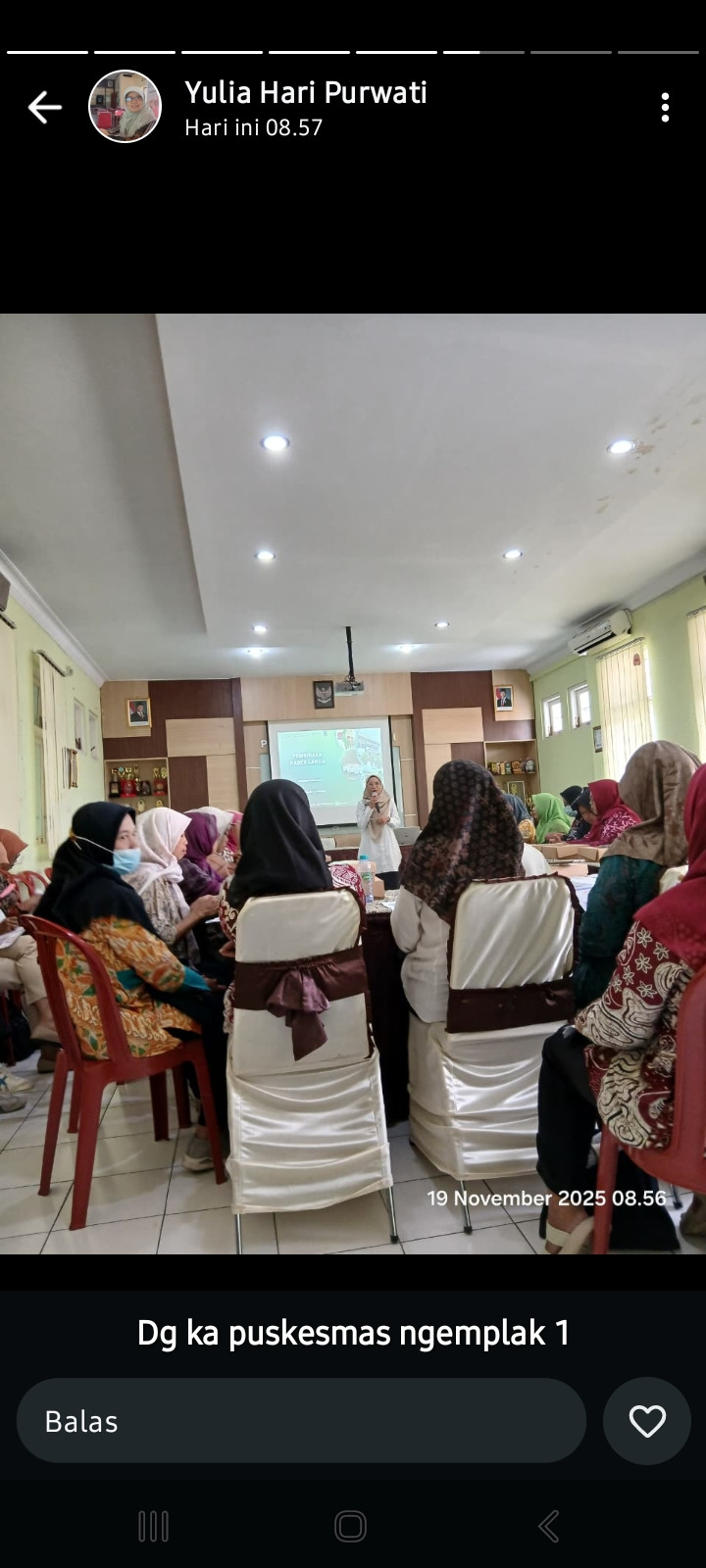 Rakor dipuskesmas oleh kader ngemplak asem