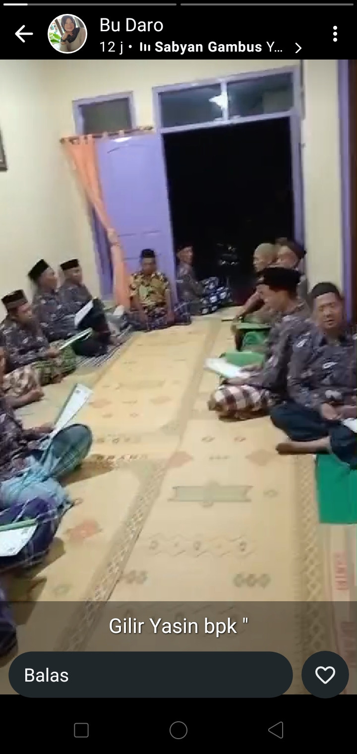 Yasinan bapak bapak dusun Tanjung