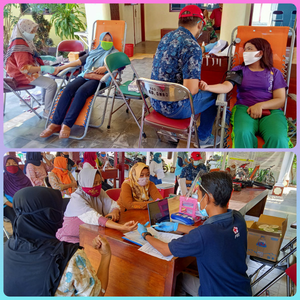 kegiatan sosial donor darah oleh PMI Kabupaten nganjuk