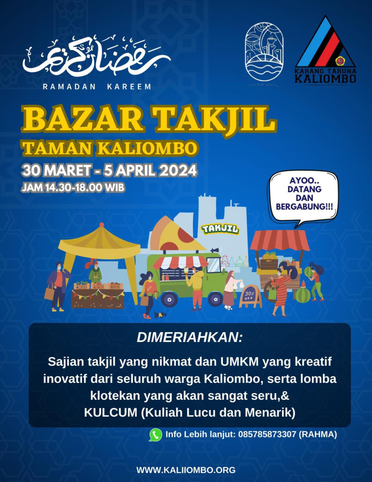 BAZAR TAKJIL dan LOMBA KLOTEKAN Taman Kaliombo 30 Maret - 5 April 2024