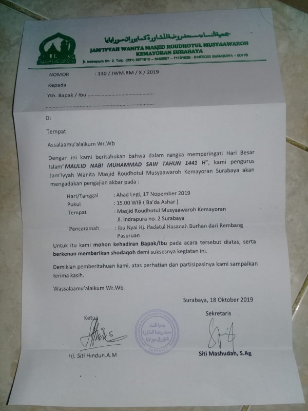 Pengajian Muslimat 17-11-2019