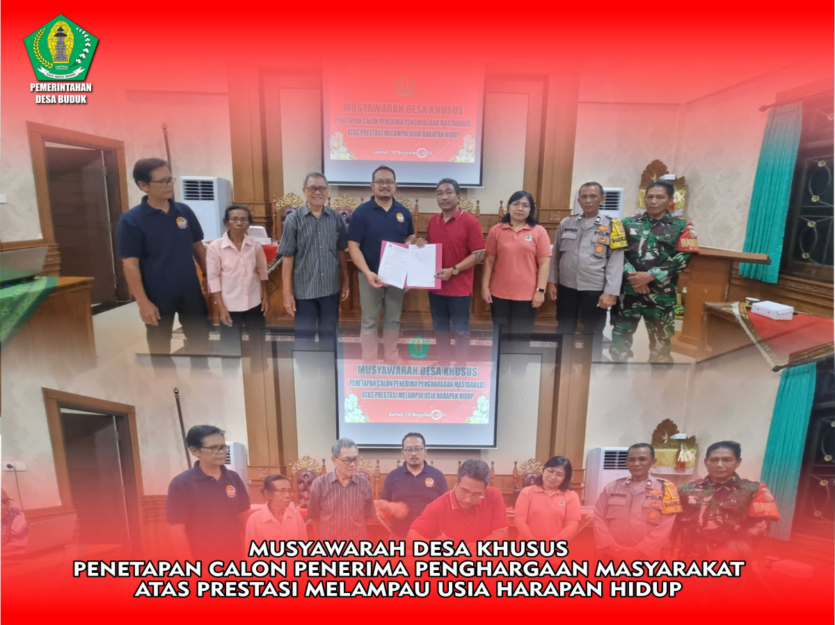 Musyawarah Desa Khusus Penetapan Calon Penerima Penghargaan Masyarakat Atas Prestasi Melampau Usia Harapan Hidup