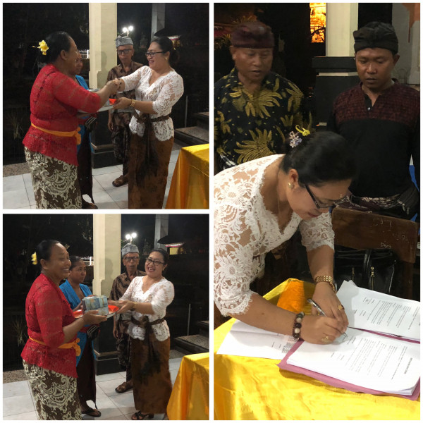 Penyerahan Bantuan Upakara Ngenteg Linggih di Banjar Dauh Peken