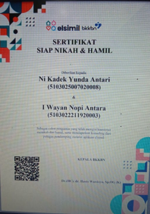 Sertifikat siap nikah dan hamil