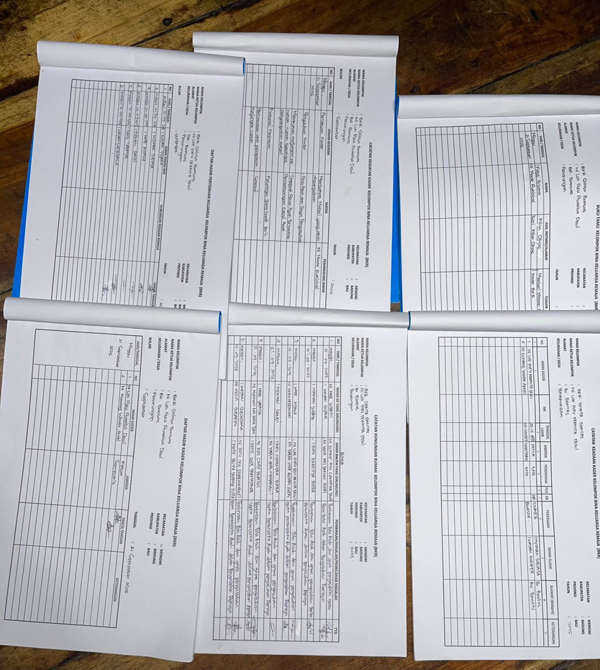 Administrasi kelompok BKR Shinta Banjar Bantas Desa Penarungan