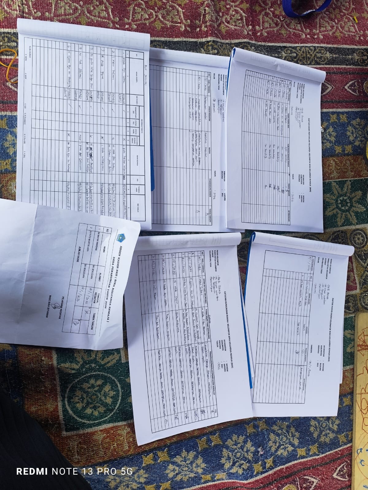 Hasil Kunjungan di catat di buku kegiatan