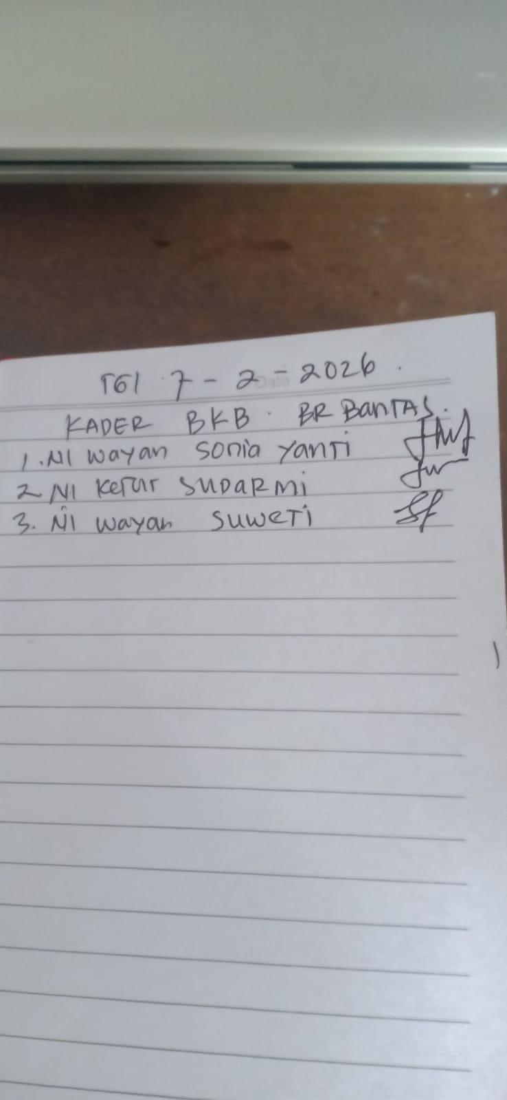 Kegiatan Kader BKB Br. Bantas