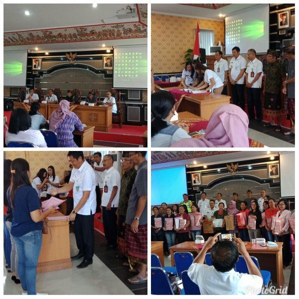 Penandatangan MOU Bank Sampah Mangusrikandi Desa Dalung dengan DLHK