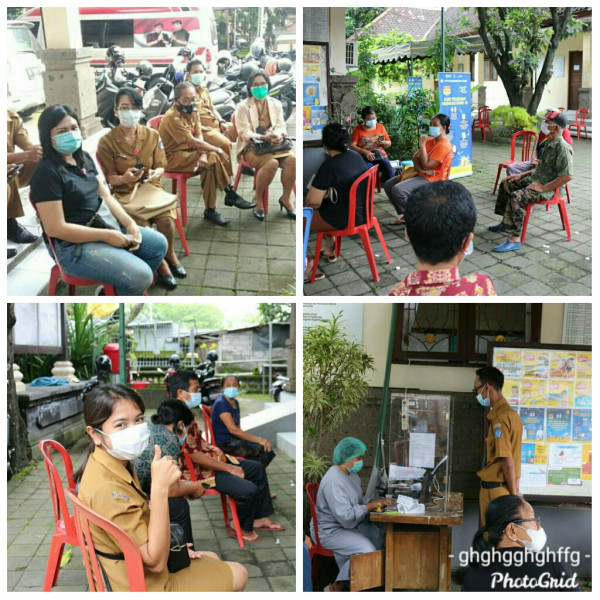 Kegiatan Vaksinasi Covid 19 tahap I bagi lansia dan perangkat desa di Desa Dalung