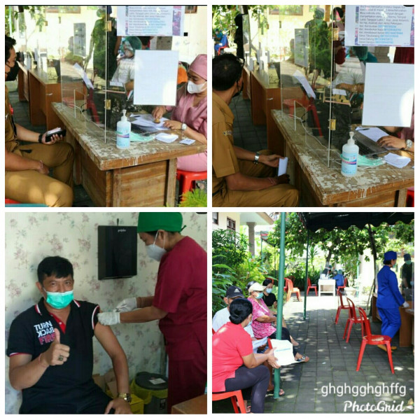 Kegiatan vaksinasi massal Covid 19 tahap 2 di Desa Dalung