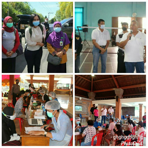 Vaksinasi covid 19 massal gelombang I dosis pertama di Desa Dalung