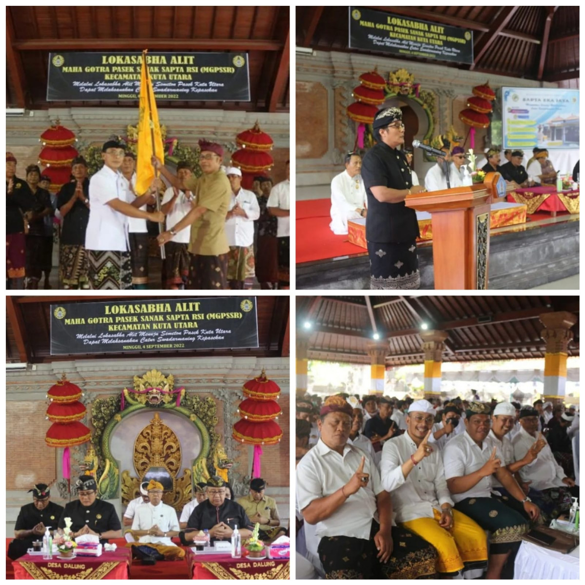 Kegiatan Lokasabha Alit sekaligus Pelantikan pengurus Maha Gotra Pasek Sanak sapta Rsi ( MGPSSR) kecamatan Kuta Utara di Desa Dalung