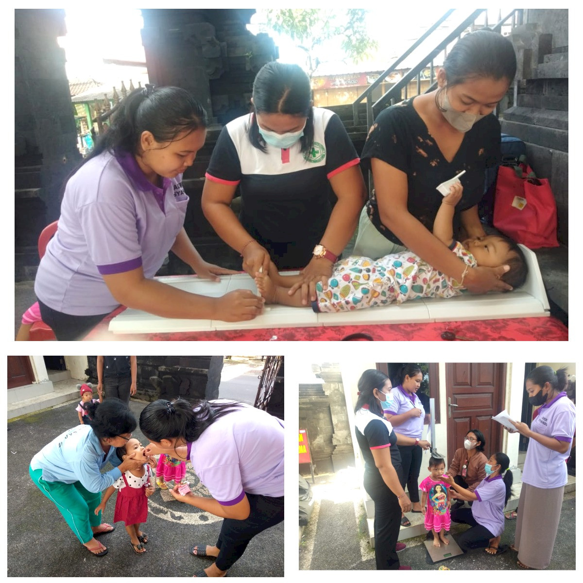 kegiatan Posyandu di Desa Dalung yang dilaksanakan di Banjar Kwanji.