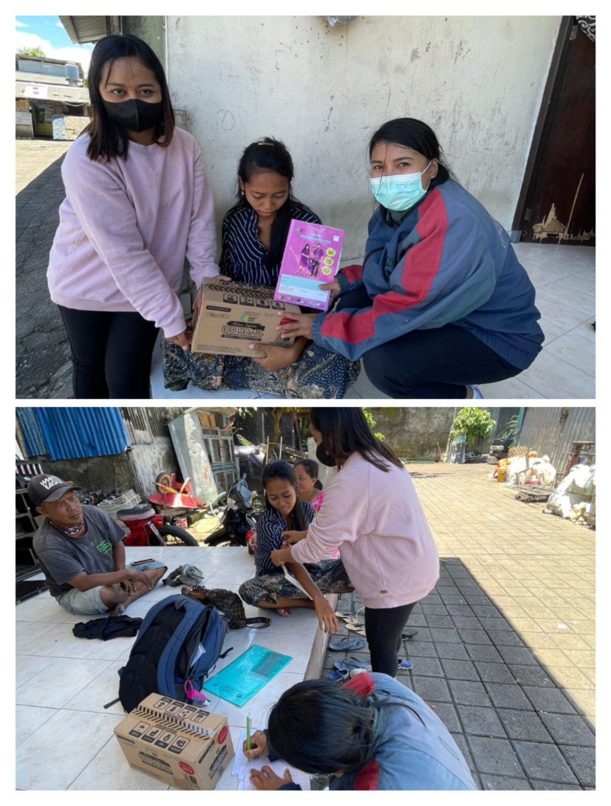 Kegiatan Pendampingan dan Pemeriksaan bagi Ibu Hamil serta pemberian tambahan asupan gizi bumil kategori KEK oleh Kader TPK Desa Dalung