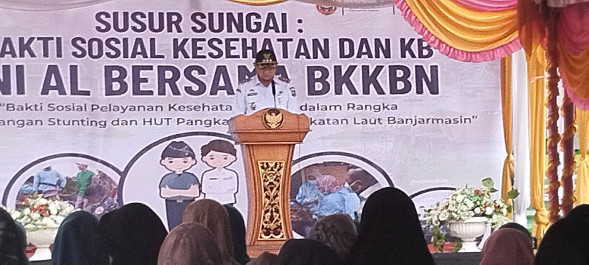 Susur Sungai Bhakti Sosial TNI Al,Kesehatan dan BKKBN provinsi Kal Sel
