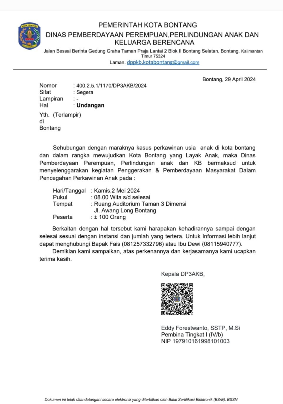 Kegiatan Advokasi Penggerak dan Pemberdayaan Masyarakat dalam Pencegahan Perkawinan Anak