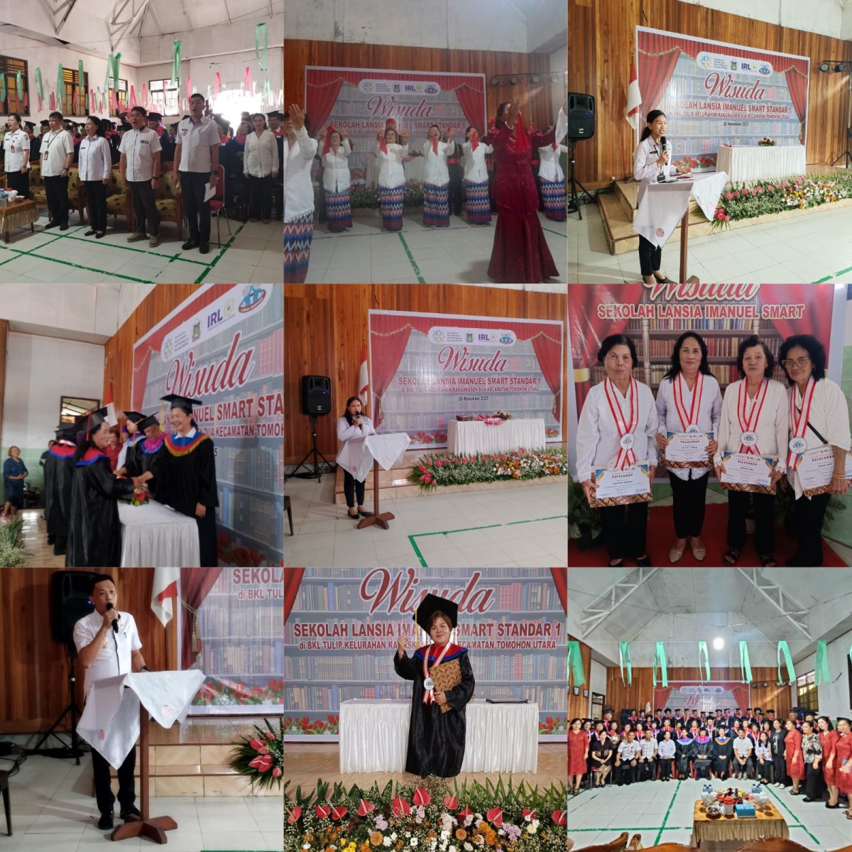 wisuda sekolah lansia Imanuel Smart Kelurahan Kakaskasen Dua