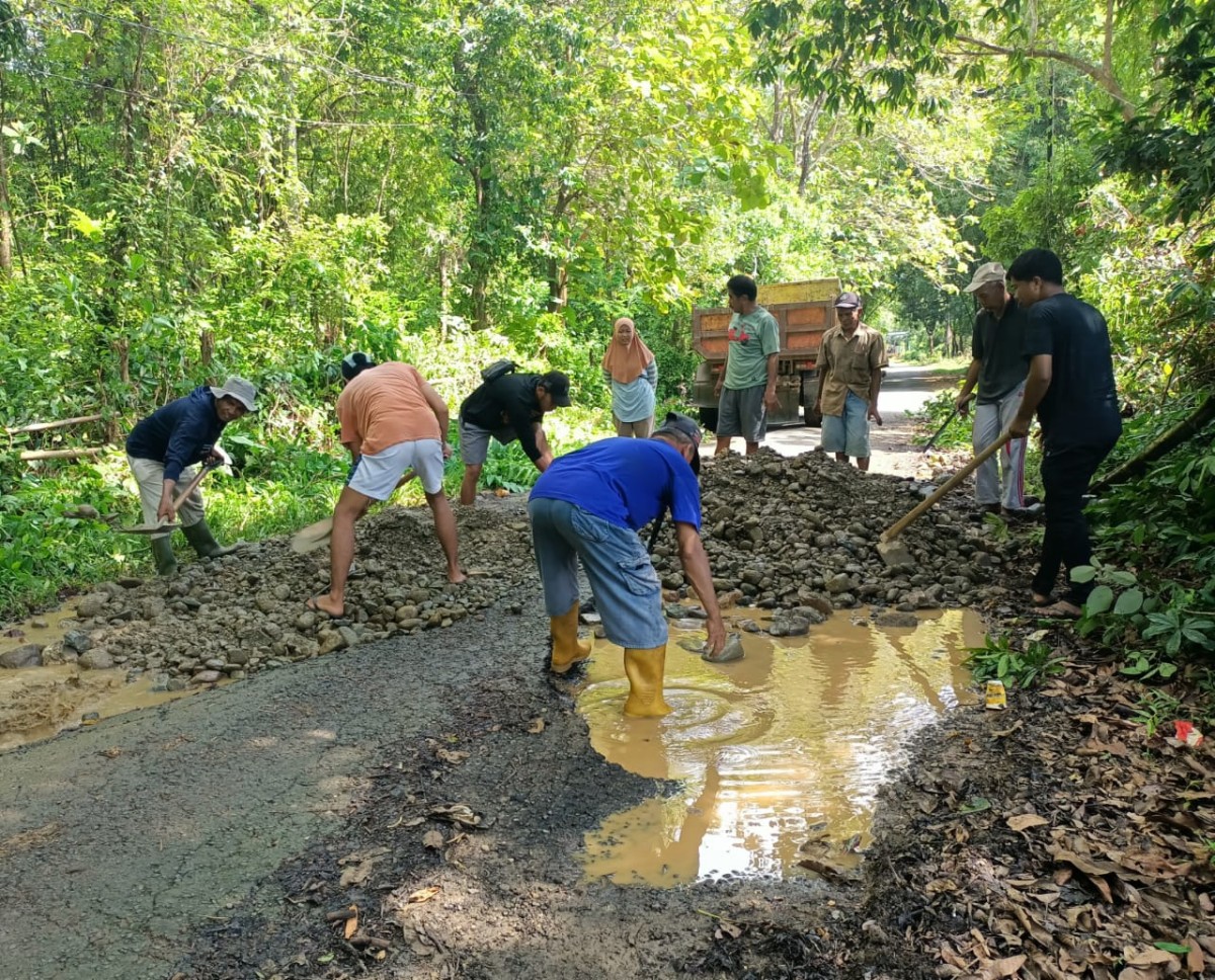 Gotong royong perbaikan jalan