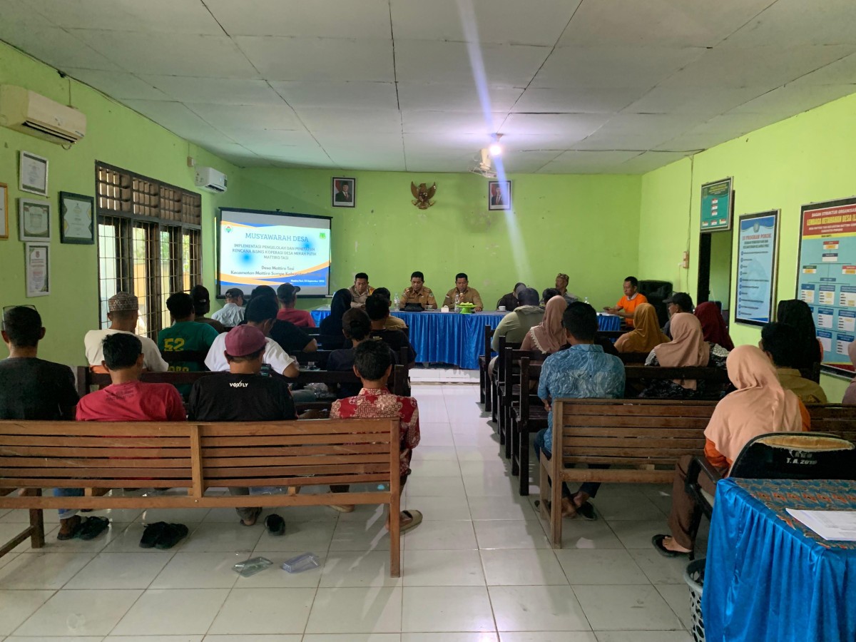 Musyawarah Desa Implementasi Pengelolah dan Penetapan Rencana Bisnis Koperasi Desa Merah Putih Mattiro Tasi