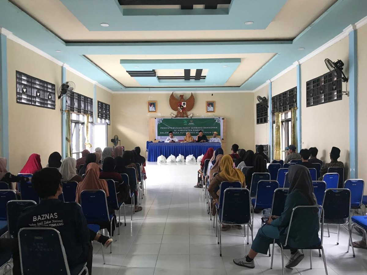 Pendistribusian Paket Sembako Ramadhan Se-Kabupaten Pinrang dalam rangka HUT Baznas.