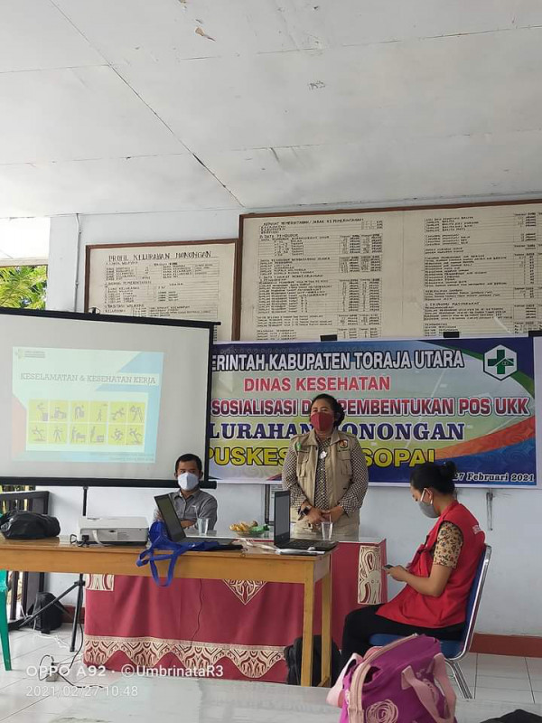 Pertemuan pembentukaan pos ukk kelurahan nonongan