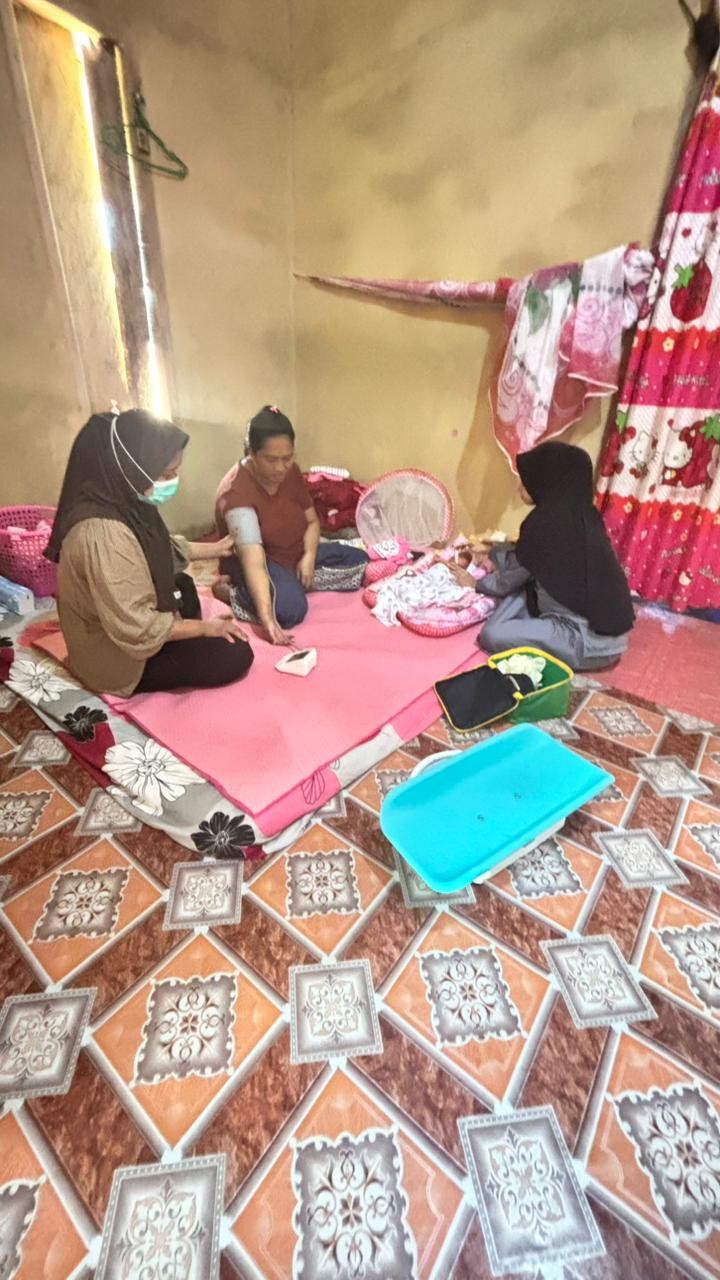 Pendampingan Ibu Pascasalin oleh Kader TPK Bidan Desa Wulonggere