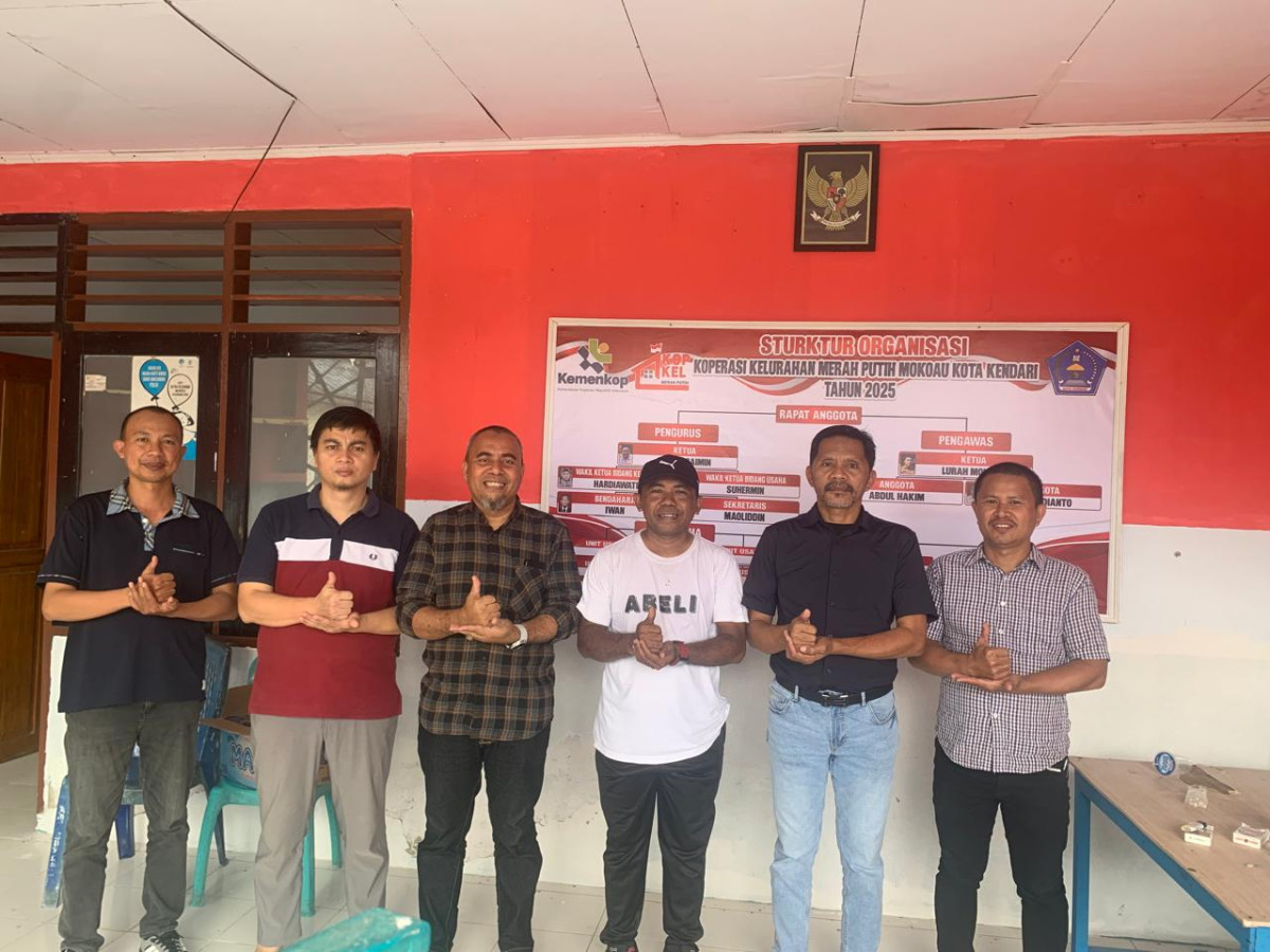 Kunjungan Tim Koperasi Merah Putih Provinsi ke Kantor Koperasi Merah Putih Kelurahan Mokoau