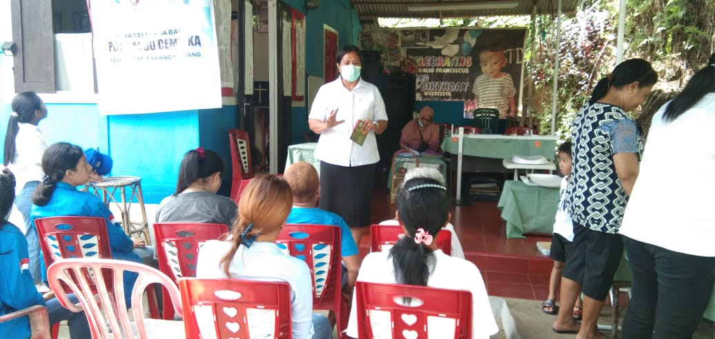 Ibadah bulanan kampung KB Selesai ibadah ada Sosialisasi tentang Pola Ssuh Anak oleh pendamping kel karpan